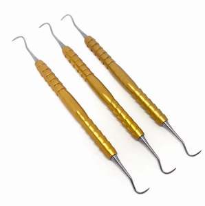 Vente en gros de scalaires dentaires manche couleur or scalaire dentaire aiguisé en acier inoxydable à double extrémité de qualité chirurgicale-Source d'alimentation manuelle - Product Image 6