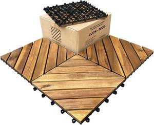 Baldosas de Madera de Acacia Vietnamita para Terraza Exterior, Resistentes al Agua, Antideslizantes, Contemporáneas, Encajables, 300x300mm, Ecológicas, con Certificación FSC - Product Image 2