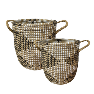 Cesta de lavandería de hierba marina vietnamita natural Cesta de lavandería hecha a mano elegante y duradera con oferta especial Muchos tamaños - Product Image 1