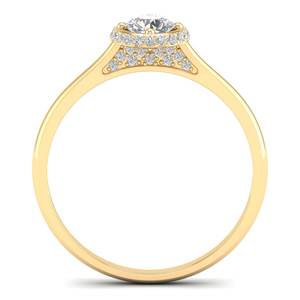 Anillo de Halo Oculto con Diamante de Corte Brillante Redondo de 0.63 Quilates en Oro Sólido de 14K, Diseño Elegante REYES, para Mujer, Regalo de Boda, Joyería Fina - Product Image 4