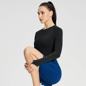 Camiseta de Compresión de Manga Larga para Hombre con Logotipo Personalizado al por Mayor, Elástica, Sin Costuras, Ecológica, Antibacteriana y de Secado Rápido - Product Image 3