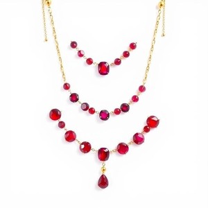 สร้อยคออัญมณีสีแดงหรูหราจี้เงิน925สร้อยโช้คเกอร์อย่างดีสำหรับผู้หญิงและเด็กผู้หญิง - Product Image 2