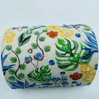 Boîte de rangement à bijoux rectangulaire en forme de dôme, en tissu de coton, avec un design perlé, porte-bague, colliers, cosmétiques, couleur personnalisée