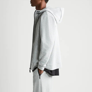 Dec Oem personalizado Jogging Sudadera entrenamiento Slim Fit Zip Hoodies cremallera Unisex Stopper cordón gris hombres Fitness Hoodies - Product Image 6