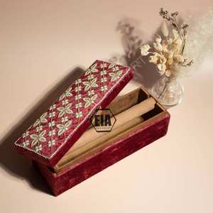 Caja de Regalo de Tela Acrílica Bordada a Mano de Lujo, Ángel de Flores, Logotipo Personalizado, Recuerdo, Arte Indio, Ramadán, Festival Eid - Product Image 6