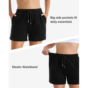 Ropa deportiva de algodón transpirable para mujer, pantalones cortos de gimnasio, bolsillos, comodidad básica, conjunto de salón informal de entrenamiento, ropa deportiva para mujer, logotipo al por mayor - Product Image 4