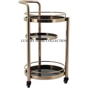 Chariot de service abordable en métal à 3 niveaux avec un design unique idéal pour le service alimentaire lors d'événements ou de fêtes au meilleur prix - Product Image 4