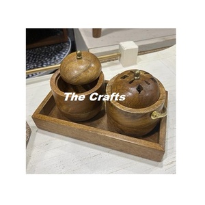 <b>Wooden</b> And Steel Oud <b>Burner</b> Mabkhara With Tray And Acrylic Box Superior Quality Mubkhar <b>Burner</b> <b>For</b> Home Use - Product Image 5