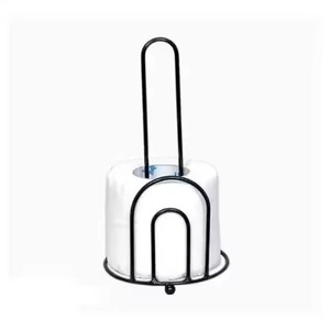 Porte-papier de soie en métal fer de bonne qualité Design unique décoration de table maison et hôtel support de rouleau de serviettes noir - Product Image 4