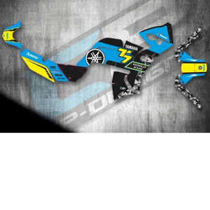 Kit graphique de la marque Magic Bike pour Yamaha Tenere 700 World Raid, autocollants de moto en cyan jaune - Product Image 2