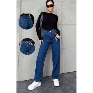 Funky Trendy Wideleg Stone <b>Denim</b> Jeans Women Luxury High Waist <b>Stretch</b> Durable Eco-friendly Plating Street Style Casual Chic - Product Image 6