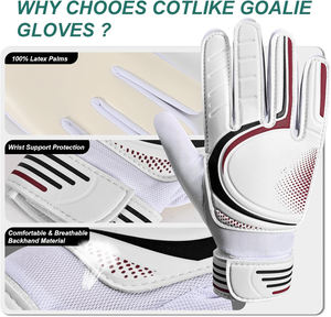 Gants de gardien de but de football professionnels, forte adhérence, paume en latex, sangle de poignet réglable, imperméables, respirants, pour une utilisation en extérieur - Product Image 2