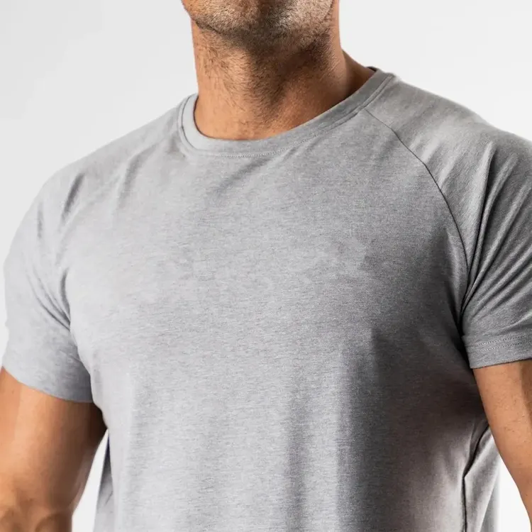 Camiseta de algodão Spandex com estampa personalizada para roupas casuais lisas e respiráveis de secagem rápida