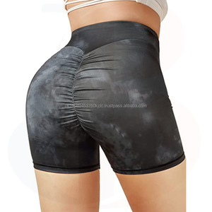 Pantalones cortos de gimnasio transpirables de cintura alta para mujer, ropa activa con estampado personalizado para deporte y Fitness, pantalones cortos de Yoga sostenibles, decoración de cinturón - Product Image 6