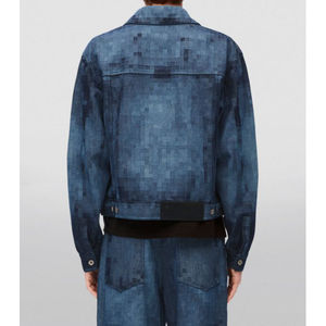 2025 New High Quality Men's <b>Canvas</b> Jacket Custom Washed <b>Blue</b> Denim with Down Oem Designs Winter Season Woven Fabric - Product Image 3