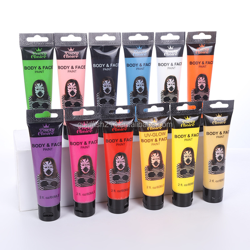 12 tubo de la pintura de la cara del color