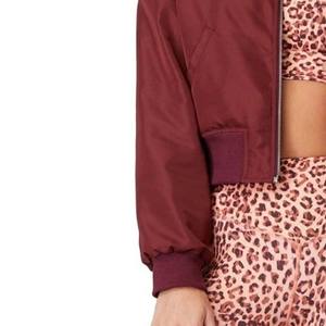 2025 chaqueta Bomber sólida para mujer Regular transpirable 100% poliéster cálido otoño ganchillo personalizable mangas completas - Product Image 3