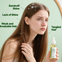 Cliniquement prouvé 100ml huile capillaire bio au romarin biotine bloqueur de DHT kératine huile de noix de coco menthe poivrée huile d'arbre à thé cheveux nourrissants