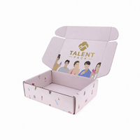 Boîte cadeau personnalisée en carton ondulé, grande, de Noël, gaufrée, avec pelliculage mat, recyclable, empilable, rigide, emballage haut de gamme, carrée, rose
