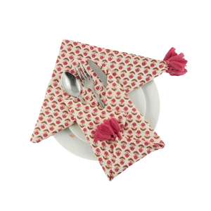 2025 Año Nuevo bloque de mano impreso moderno diseño Floral indio 100% algodón puro servilleta perforada Rosa verde cuadrado hogar cena tela - Product Image 1