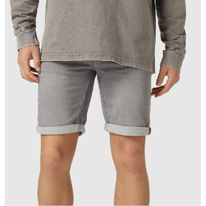 Pantalones cortos de mezclilla para hombre, pantalones cortos de mezclilla finos de moda para hombre, ajustados, ajustados, rectos, con cinturón desgastado, cintura 2025 - Product Image 2