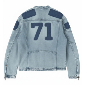 Veste en jean bleu vintage pour homme, imperméable, écologique, respirante, séchage rapide, coupe-vent, polyester/coton, décontractée, manches longues - Product Image 2