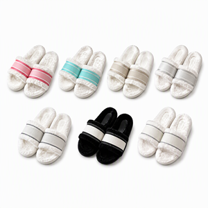Pantuflas de Mujer de Felpa con Punta Abierta, Suaves y Cómodas, de Piel Sintética, para el Hogar, Sandalias de Interior para Fiestas de Verano - Product Image 1