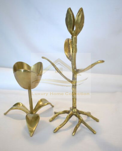 Metal Durable <b>Candle</b> Holder With Gold Color and Leaf Design Dining Tabletop <b>Candle</b> <b>Dinner</b> Supplies From Indian Manufacturer - Product Image 2