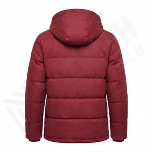 Custom <b>Winter</b> Puffer Jacket <b>Men's</b> Nylon Polyester Warm <b>Parka</b> Casual Hooded Slim Lightweight <b>Coat</b> Thermal Insulated Outerwear - Product Image 2