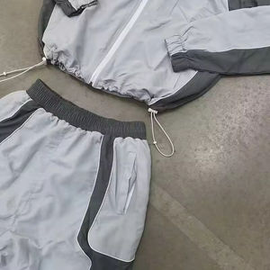 Ensemble de survêtement unisexe 2026 personnalisé avec logo, en nylon, pour la course, le fitness, le streetwear, avec pantalon, pour le jogging et l'entraînement en salle de sport - Product Image 2