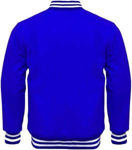Blouson universitaire personnalisé pour homme en polyester/coton, style bomber scolaire, col montant, manches Letterman, coupe-vent - Product Image 2