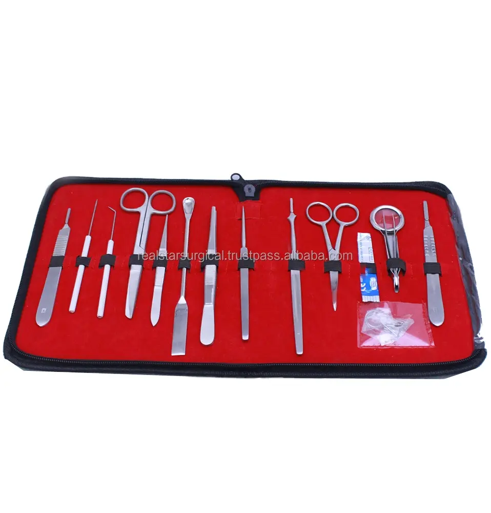 Stainless Steel Dissection Kit For Anatomy & Biology Medical Students With Scalpel Knife Handle With Free 11 Blades And Case