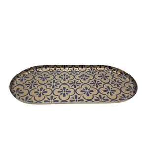 Plateau ovale de service en fer sans danger pour les aliments autocollant plateau acrylique en émail pour Restaurant et décoration de table en vrac fait à la main - Product Image 2