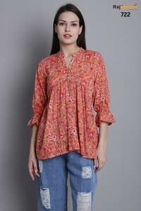 Indian Ethnic Wear Digital Print Short <b>Kurtis</b> with Heavy Cotton With Work <b>Kurtis</b> for Women Wear for Casual and Office Wear - Product Image 2