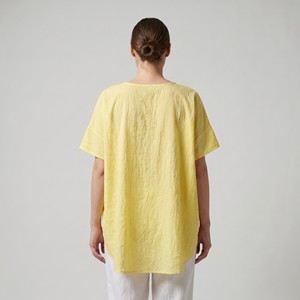 T-shirt à manches courtes High-Low avec bordure contrastée, 100 % viscose, taille unique (tailles 36-44) - Product Image 2