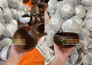 ชามสลัดกะลามะพร้าวขัดเงาภาชนะใส่อาหารแบบใช้แล้วทิ้งเป็นมิตรกับสิ่งแวดล้อมพร้อมช้อน - Product Image 2