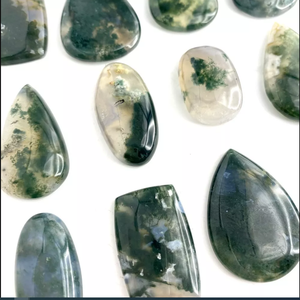Pierre naturelle mousse agate cristal mélange forme lâche pierres précieuses Cabochon guérison cristal pierres précieuses toutes formes Cabochon - Product Image 3