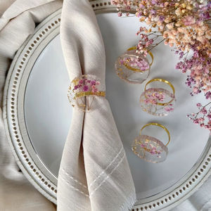 Anneaux de serviette en résine, restaurant, mariage, fête, décoration de table, fabrication artisanale, anneaux de serviette en résine personnalisés - Product Image 1
