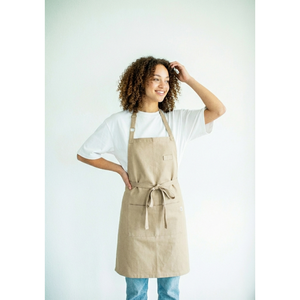 Tablier de cuisine multifonctionnel pour adultes, idéal pour le nettoyage et la cuisson, tablier de chef avec logo imprimé et poches pour la pâtisserie - Product Image 3