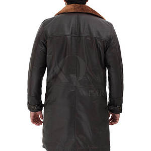 Gabardina de Cuero para Hombre, Material Premium, Diseño Largo y Elegante, Perfecta para el Invierno, Uso Diario - Product Image 5