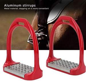 Estribos Antideslizantes de Aluminio para Silla de Montar con Pedal Antideslizante de Acero Inoxidable, Ligeros, para Equitación - Product Image 4