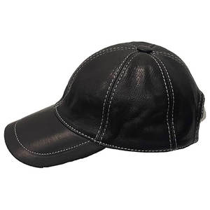 High Quality 6 Panel Genuine Leather Baseball <b>Cap</b> Fashionable <b>Winter</b> Adult Casual Wholesale Warm for Dad Men and Women - Product Image 3