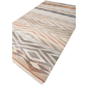 Alfombra Manchaha Geométrica Anudada a Mano de Lana, Bambú y Seda, 10 mm, Rectangular, para Sala de Estar, Pasillo, Disponible en Gris y Negro-Les-2500 - Product Image 2