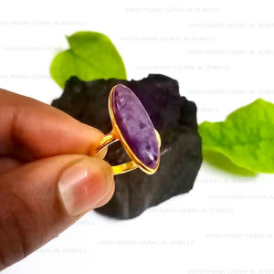 แหวนเพชร Charoite สีม่วงขนาด8x25มม. ล่าสุด925เงินสเตอร์ลิง - Product Image 3