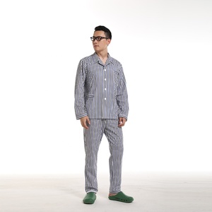 Trajes de paciente Unisex de algodón 100% con rayas, bata de laboratorio de Hospital de buena calidad, uniforme cómodo para hombres y mujeres - Product Image 4