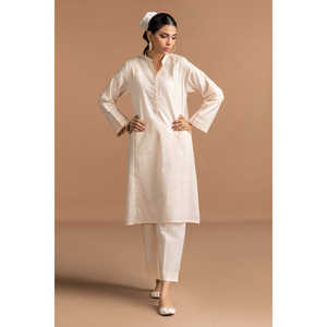 Chemise beige jacquard teinte pour femme, motif floral vintage, style simple, boutons décoratifs, tailles XL, coton et soie, pour le printemps et l'automne - Product Image 2