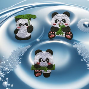 ชุดแพทช์ปักลายการ์ตูนแพนด้าแบบรีดติดเสื้อผ้าและกระเป๋า - Product Image 1