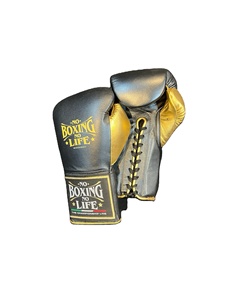 Gants de boxe personnalisables No Boxing No Life, pour entraînement et sparring, fermeture auto-agrippante, évacuation de l'humidité, cuir de vachette de haute qualité - Product Image 2