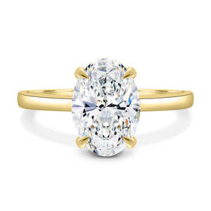 Bague en or jaune massif faite à la main classique Designer Lab Grown Diamond Solitaire IGI Certified Wedding Engagement - Product Image 1