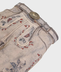 Pantalones cortos Lederhosen alemanes de alta calidad para hombre, traje bávaro Oktoberfest 100%, pantalones de cuero genuino - Product Image 5